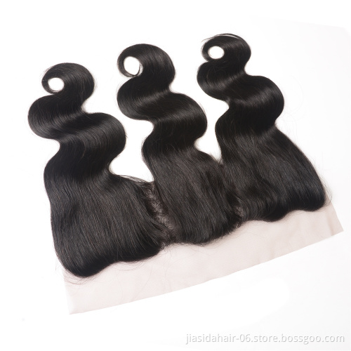 Raw Virgin 100% Human Hair 13x4 Lace Frontals Straight Wave Curly Hair Bundles with Frontal Remy Brazilian Natural Color